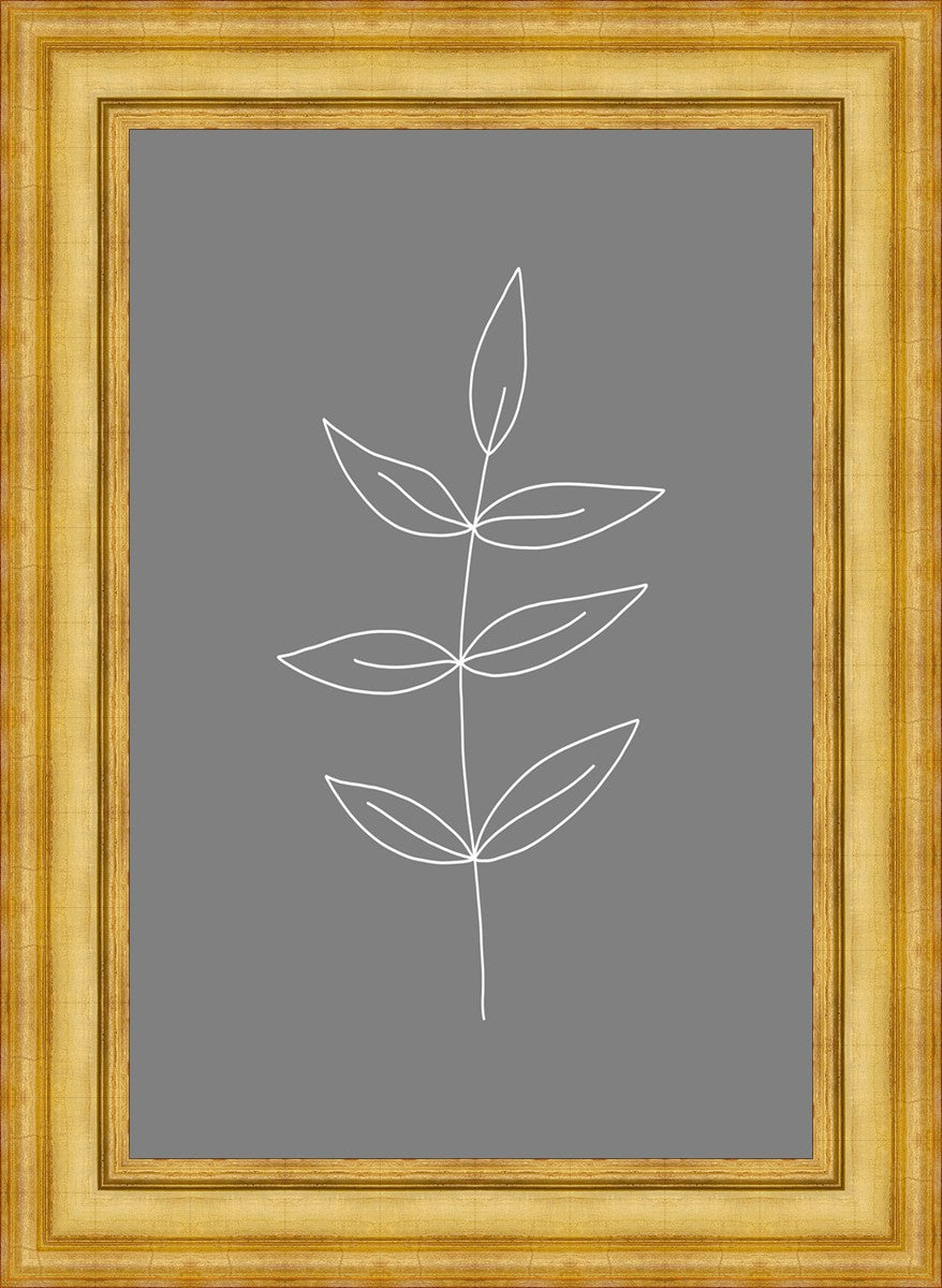 Minimalist Leaves Gray