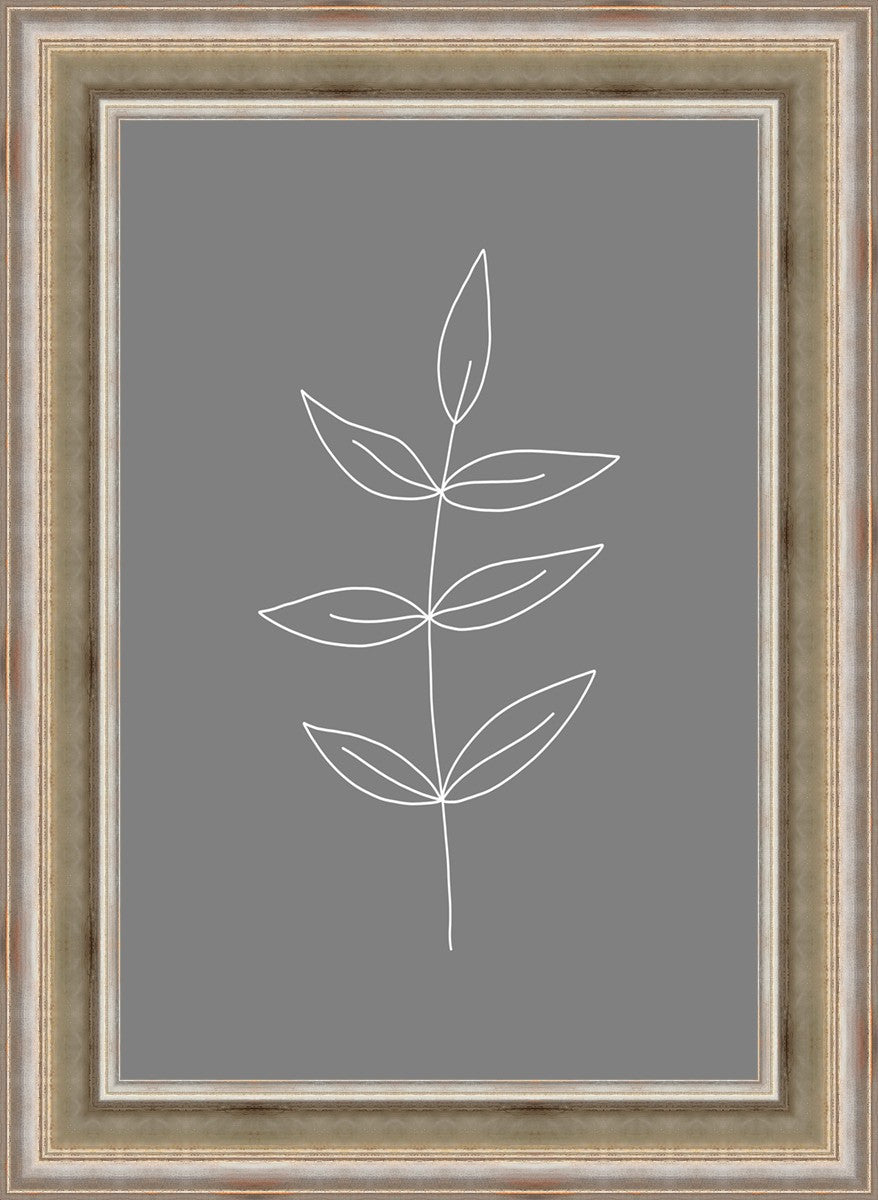 Minimalist Leaves Gray