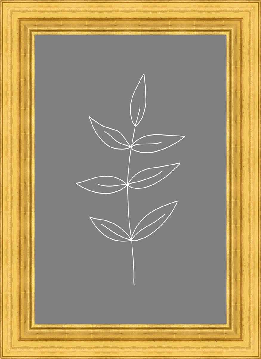 Minimalist Leaves Gray