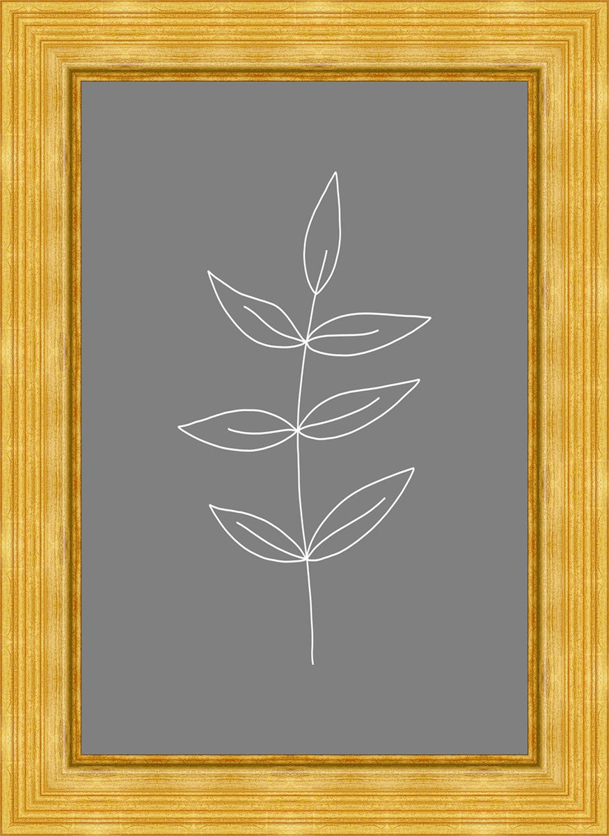 Minimalist Leaves Gray