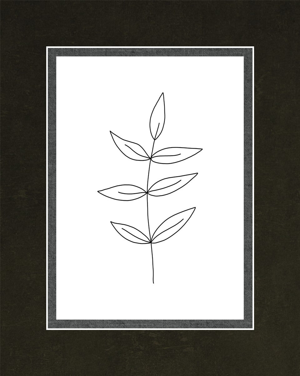 Minimalist Leaves White