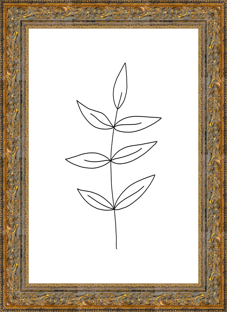 Minimalist Leaves White