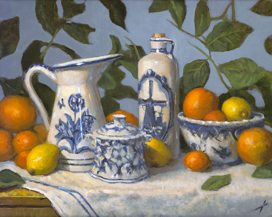 Delft and Citrus Still Life