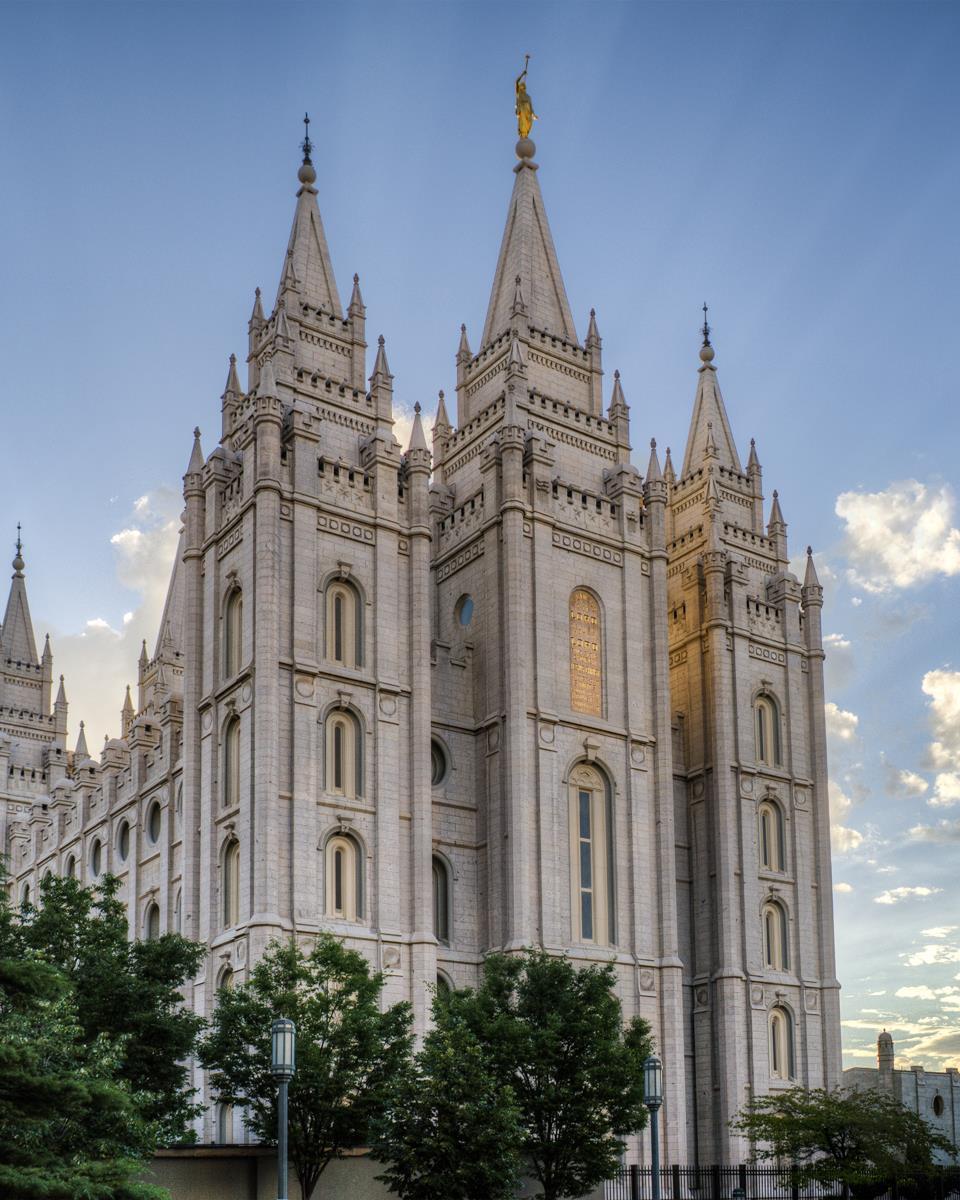 Salt Lake City Utah Temple Rays of Light Portrait