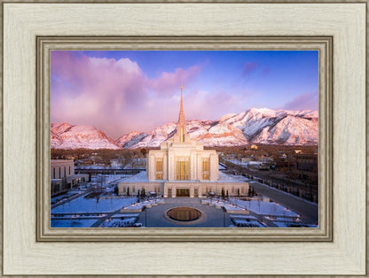 Ogden Winter Sunset Aerial