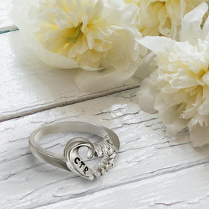 CTR Designer Antiqued Sweetheart Ring - Sterling Silver