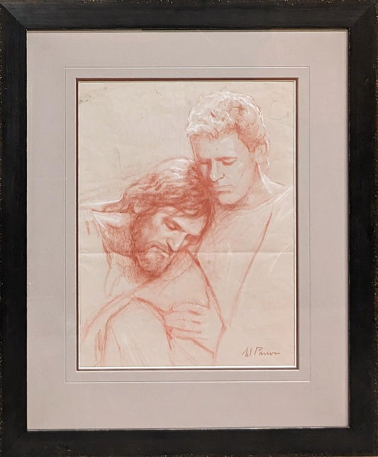 Angel Comforting Christ Original Artwork