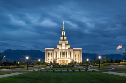 Saratoga Springs Utah Blue Night Large Wall Art