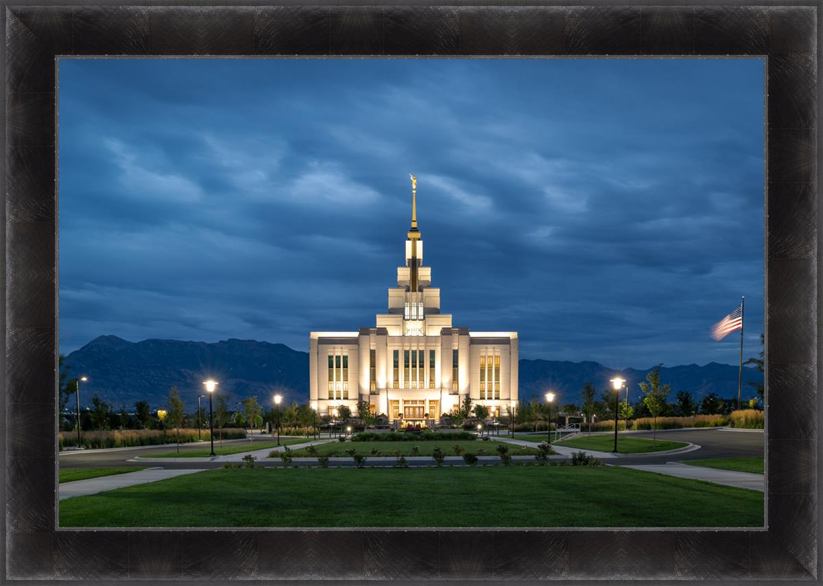 Saratoga Springs Utah Blue Night Large Wall Art
