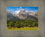 Panorama of Grand Teton Mountain Range, Wyoming