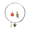 Beehive, Rose, Leaf Bangle Bracelet