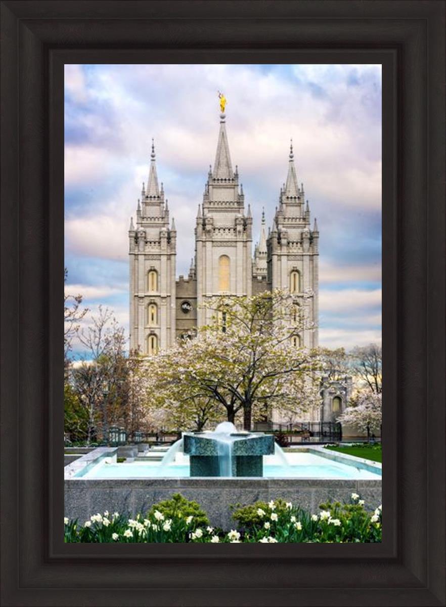 Salt Lake Temple Spring Fountain