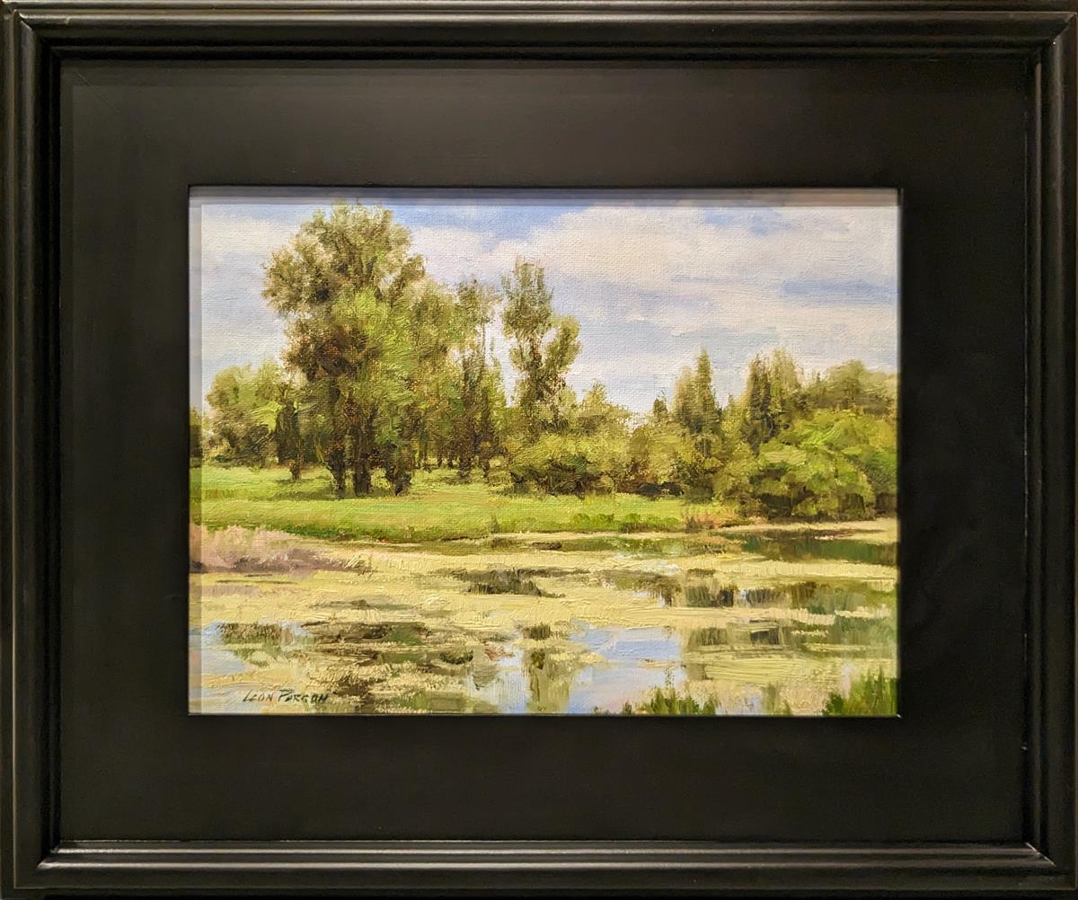 In The Rough Plein Air by Leon Parson Green trees next to mossy green ...