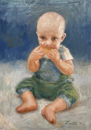 Baby With a Cracker Original Artwork
