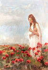 Mother and Babe in a Field of Poppies Original Artwork