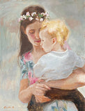 Mother and Child in Spring Original Artwork