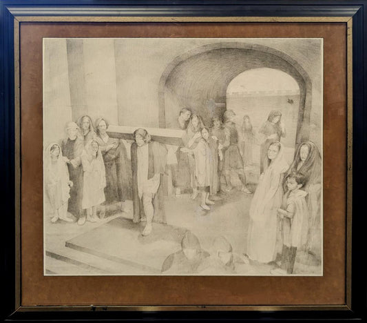 He Bearing His Cross Original Artwork