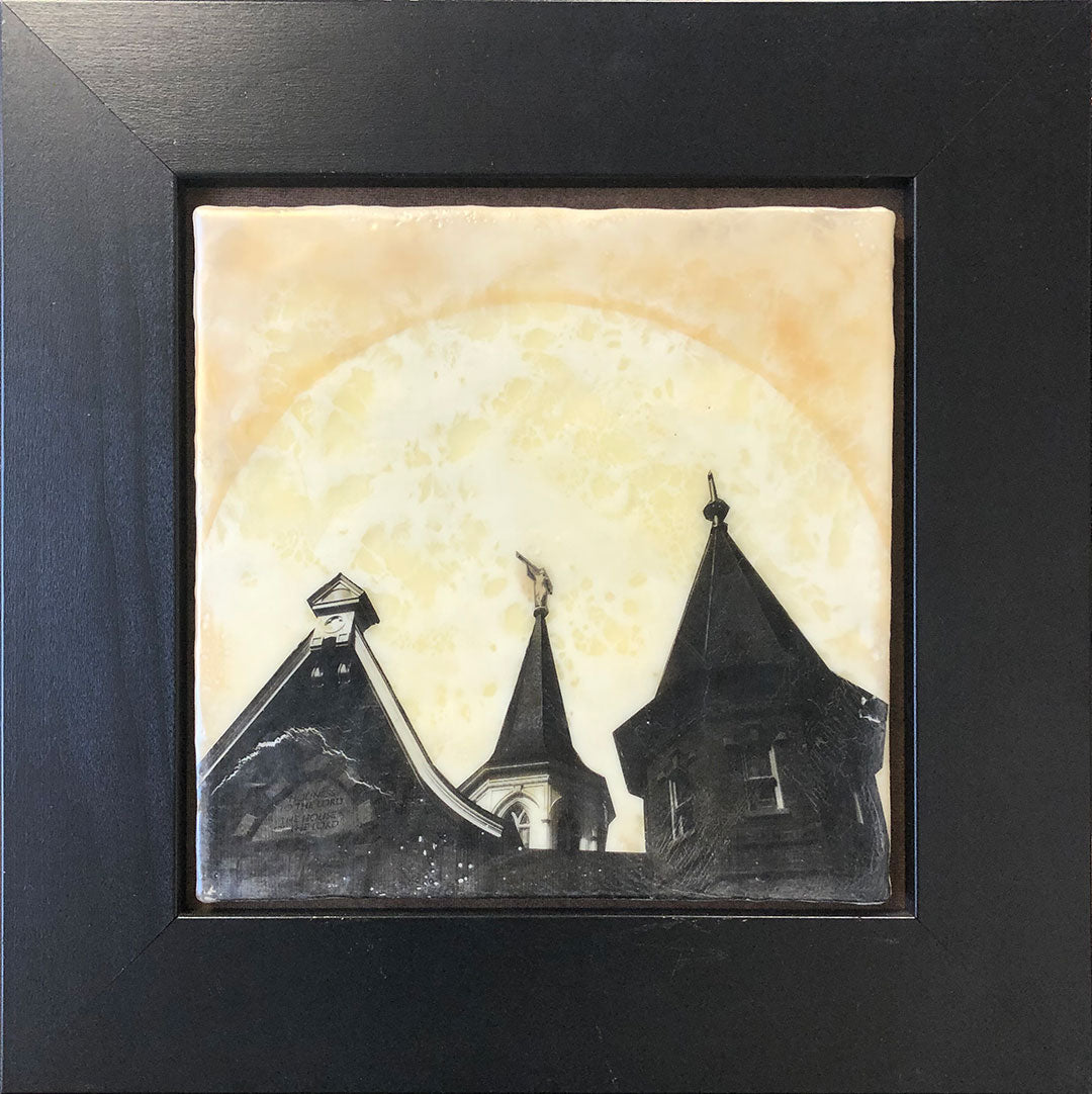 Provo City Center Like a Fire encaustic original