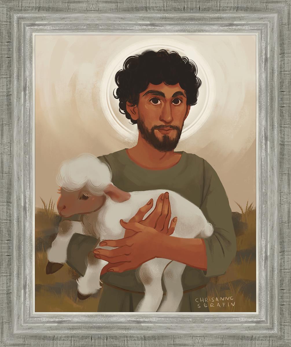 Jesus Is My Friend by Chrisanne Serafin Christ embracing a Lamb