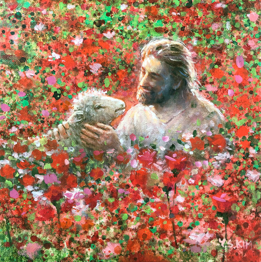 Red Like Crimson Original Painting  9.5 x 9.5