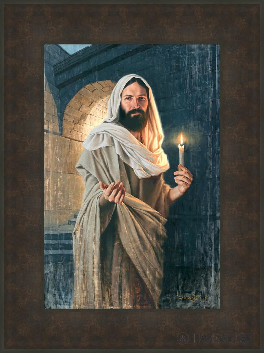 Abide With Me Tis Eventide Open Edition Canvas / 16 X 24 Bronze Frame 23 3/4 31 Art