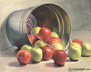 Apple Bucket 16 X 20 Original Painting