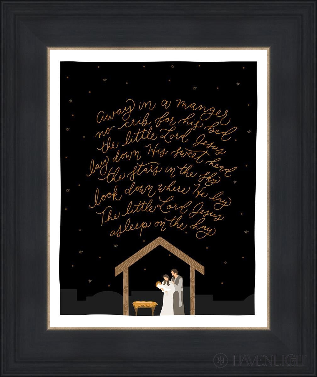 Away In A Manger Open Edition Print / 11 X 14 Black 15 3/4 18 Art