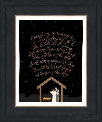 Away In A Manger Open Edition Print / 11 X 14 Black 15 3/4 18 Art