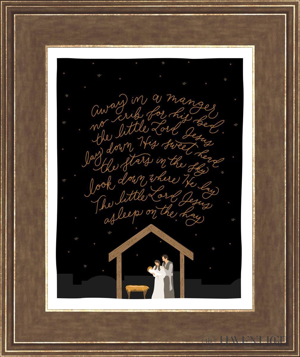 Away In A Manger Open Edition Print / 11 X 14 Gold 15 3/4 18 Art