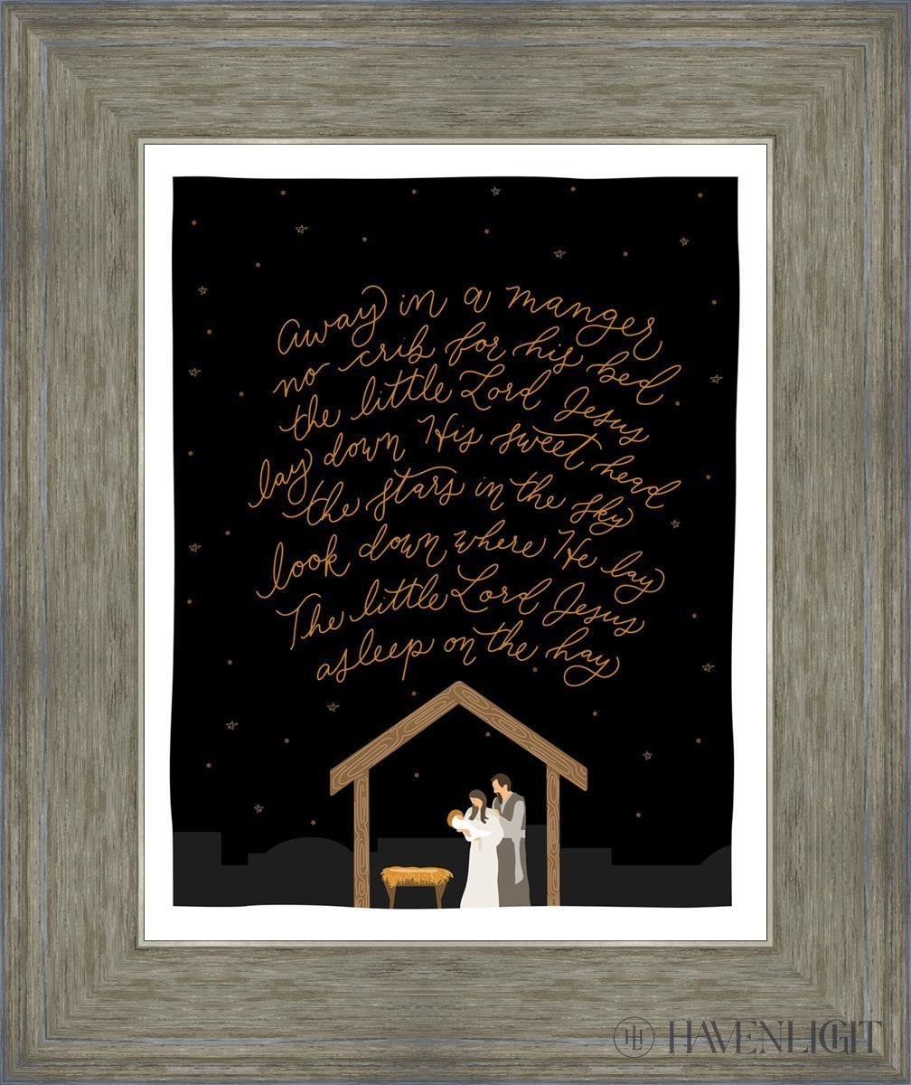 Away In A Manger Open Edition Print / 11 X 14 Gray 15 3/4 18 Art