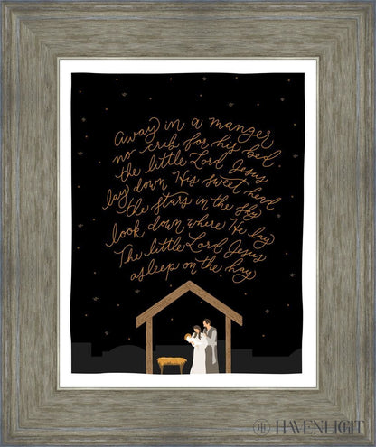 Away In A Manger Open Edition Print / 11 X 14 Gray 15 3/4 18 Art