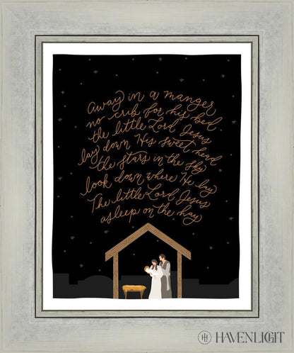Away In A Manger Open Edition Print / 11 X 14 Silver 15 1/4 18 Art