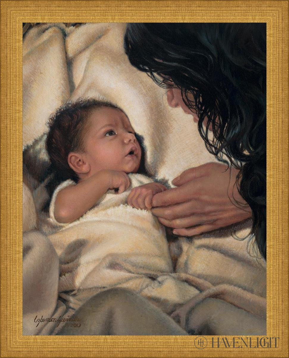 Babe Of Bethlehem Open Edition Print / 11 X 14 Matte Gold 12 3/4 15 Art