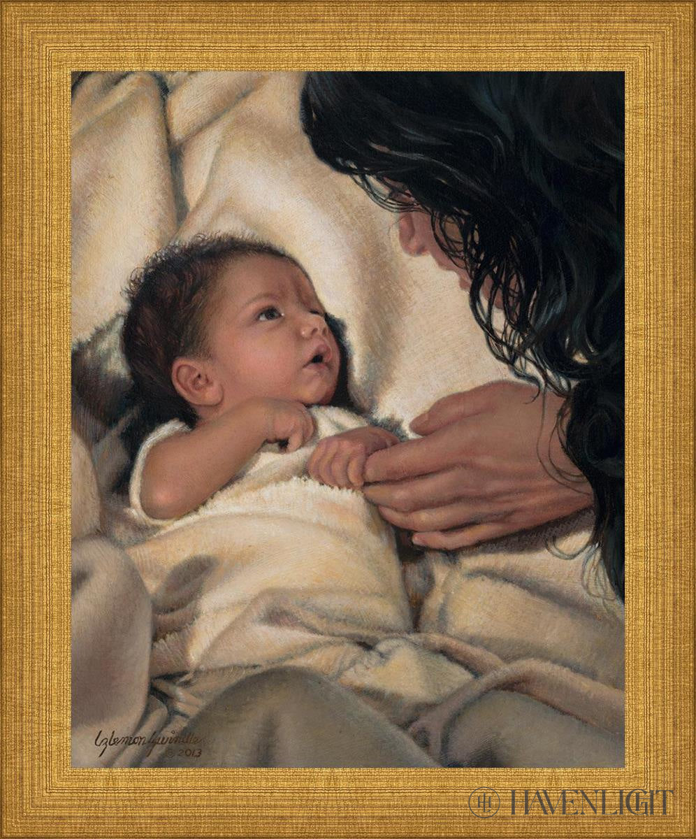 Babe Of Bethlehem Open Edition Print / 8 X 10 Matte Gold 9 3/4 11 Art