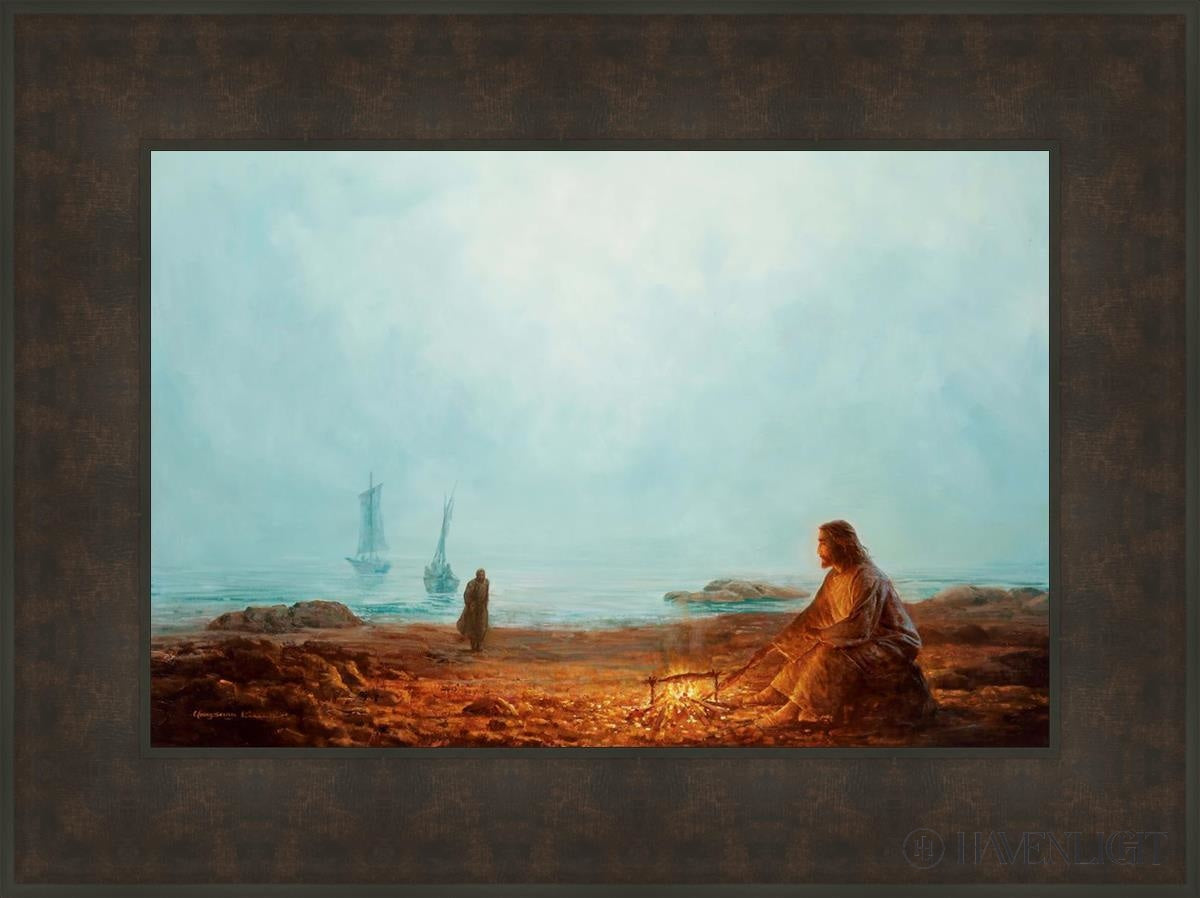 By The Shore Open Edition Canvas / 24 X 16 Bronze Frame 31 3/4 23 Art