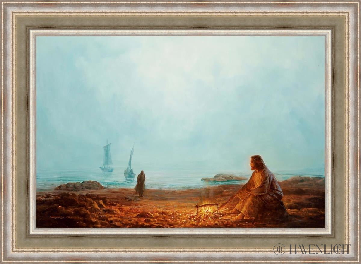 By The Shore Open Edition Canvas / 36 X 24 Colonial Silver Metal Leaf 44 3/4 32 Art