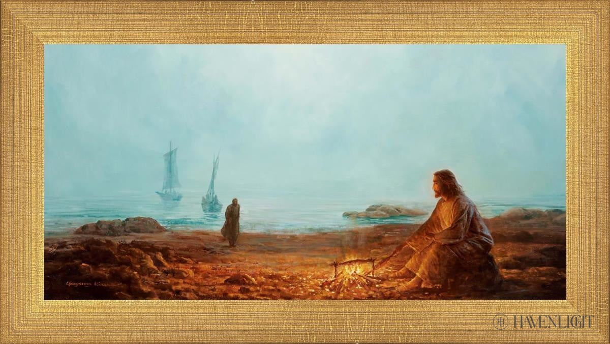 By The Shore Open Edition Print / 12 X 6 Matte Gold 13 3/4 7 Art