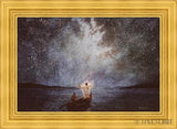 Calm And Stars Open Edition Canvas / 36 X 24 22K Gold Leaf 44 3/8 32 Art