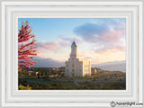 Cedar City Temple Time For Eternal Things Open Edition Canvas / 24 X 16 Frame C 23 3/4 31 Art