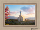 Cedar City Temple Time For Eternal Things Open Edition Canvas / 24 X 16 Frame I 23 3/4 31 Art