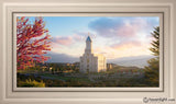 Cedar City Temple Time For Eternal Things Open Edition Canvas / 30 X 15 Frame W 21 3/4 36 Art