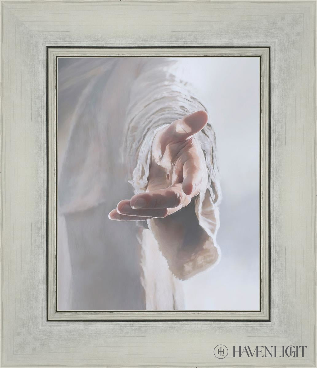 Christ Beckoning Open Edition Print / 8 X 10 Silver 12 1/4 14 Art