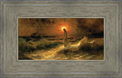 Christ Walking On The Water Open Edition Canvas / 12 X 6 Gray 16 3/4 10 Art