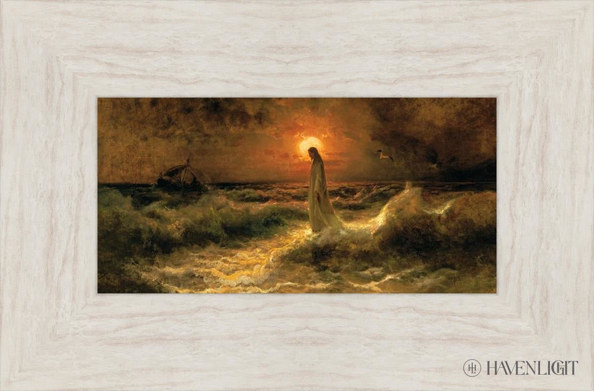 Christ Walking On The Water Open Edition Canvas / 12 X 6 Ivory 17 1/2 11 Art