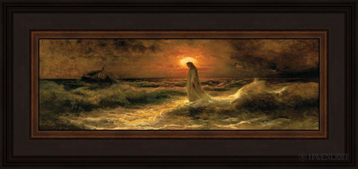 Christ Walking On The Water Open Edition Canvas / 18 X 6 Brown 22 3/4 10 Art