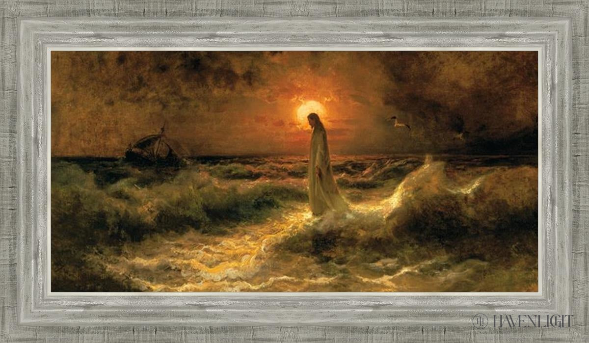 Christ Walking On The Water Open Edition Canvas / 24 X 12 Silver 28 3/4 16 Art