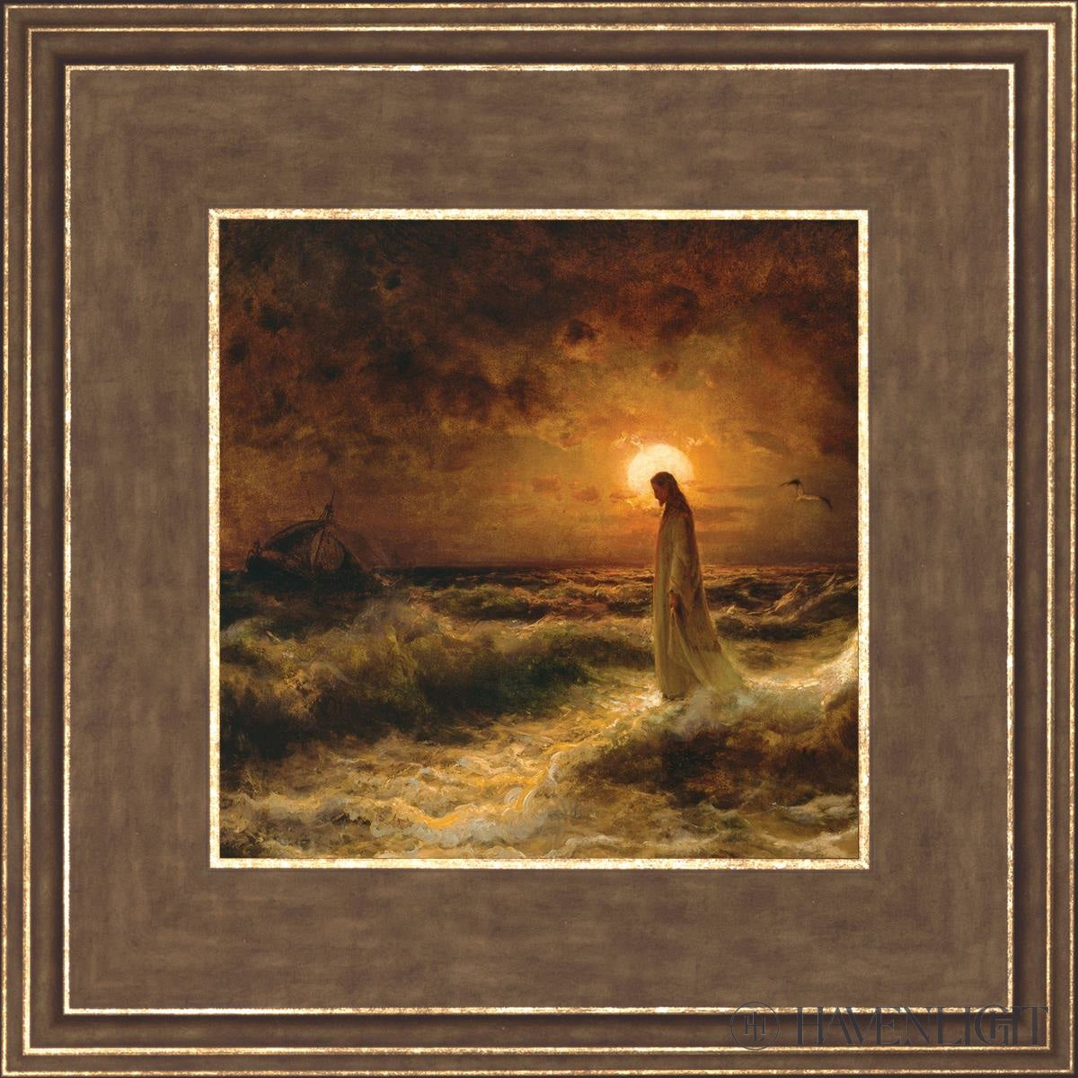 Christ Walking On The Water Open Edition Print / 7 1/2 X Gold 12 1/4 Art