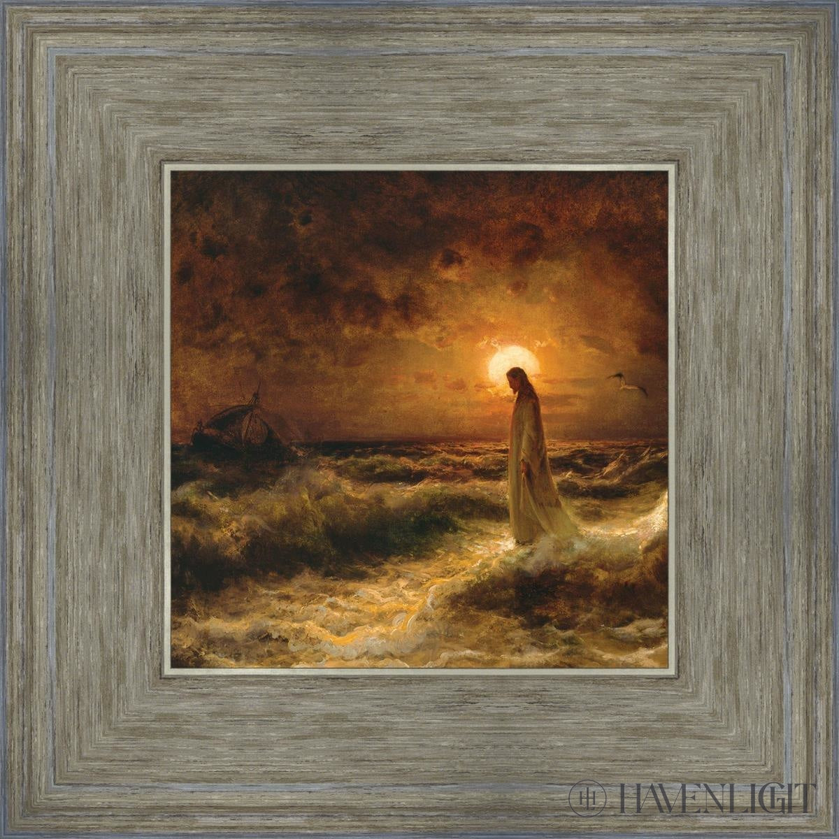 Christ Walking On The Water Open Edition Print / 7 1/2 X Gray 12 1/4 Art