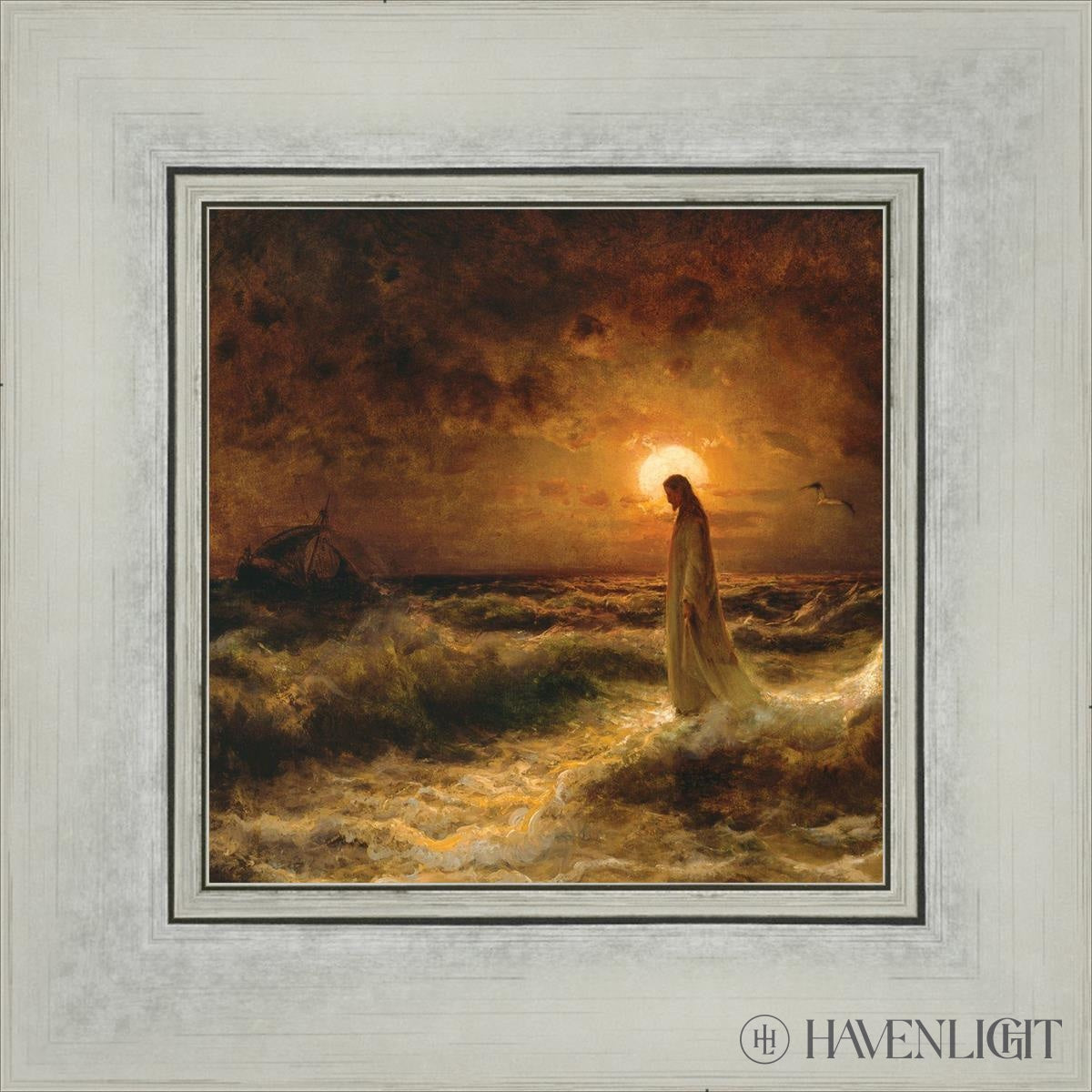 Christ Walking On The Water Open Edition Print / 7 1/2 X Silver 11 3/4 Art
