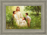 Christ With Asian Children Open Edition Canvas / 18 X 12 Gray 23 3/4 17 Art
